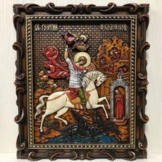 Икона резная "Георгий Победоносец"