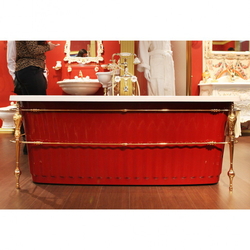 Ванна Migliore Olivia console 24268 174x80 см. акриловая отдельностоящая золотая/красная