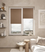 Рулонные шторы из ткани "Блэкаут Круиз" - цвет "Шоколад"