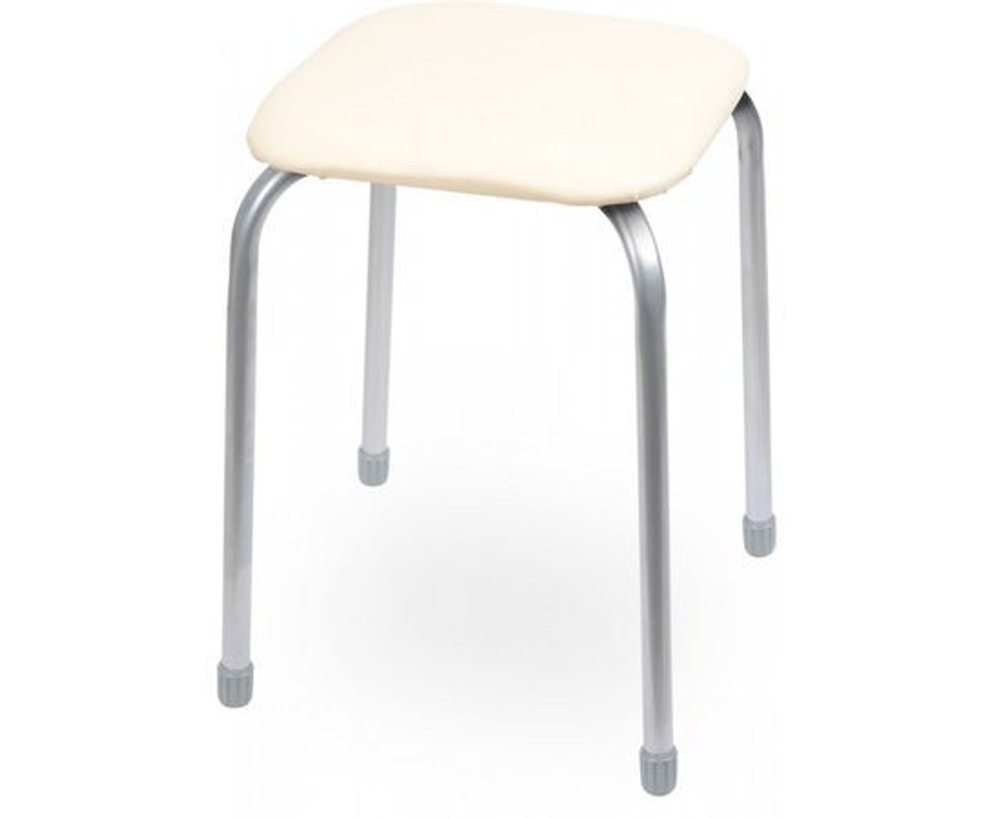 Табурет для кухни НИКА классика 3, стул квадратное сиденье, слоновая кость, 32 см