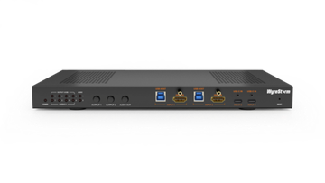 Wyrestorm MX-0402-MST - матричный коммутатор 4х2 с USB-C (питание до 60 Вт), HDMI 2.0 и USB 3.2 плюс USB-C, MST. Управление: 2xLAN, RS-232, GPIO