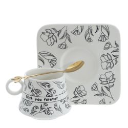 GAEM Кружка с блюдцем и ложкой, 170 мл, L13,5 W13,5 H7 см, 2в.