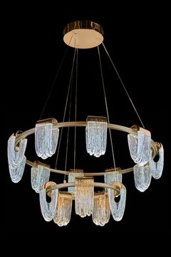 Подвесная люстра LE7717/10+5 Gold золото Cascade Leon