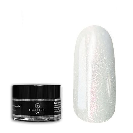 Grattol Camouflage Gel White Glow 06 - Гель моделирующий молочный с шиммером, 15 мл
