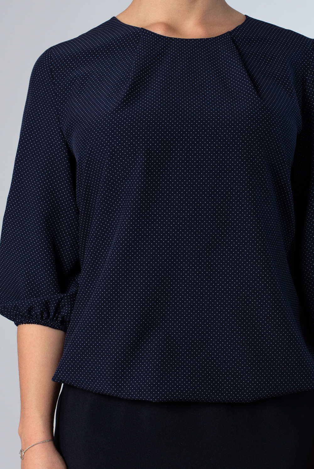 Блузка женская 4194ЛП, т.синий точка #176Тст094194ЛП