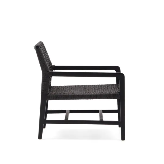 Кресло Sabolla из массива тика, черное