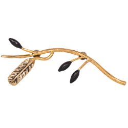 Ручка мебельная скоба Oliva Branch (Олива Бранч) левая Амбер