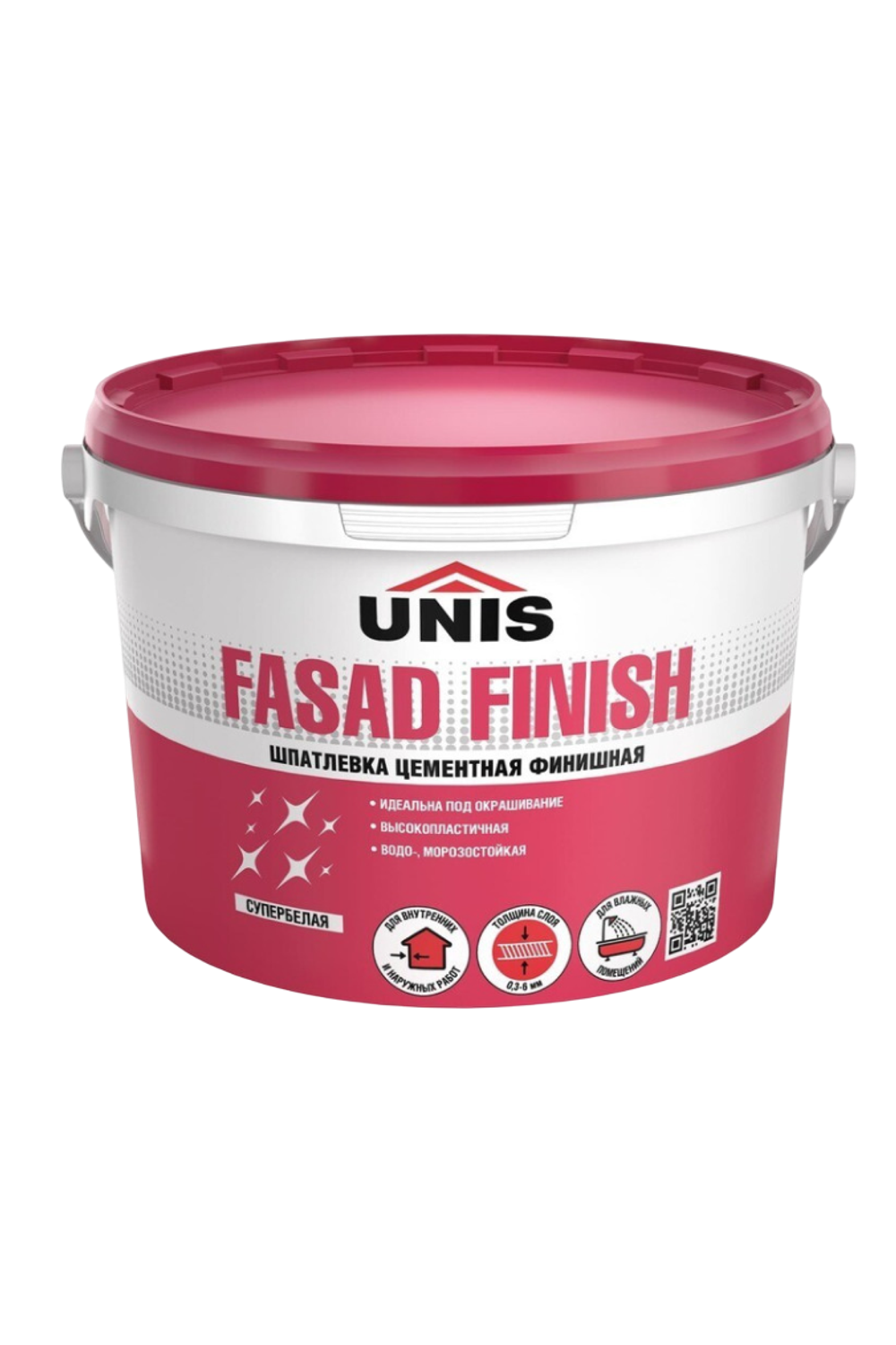 Шпатлевка UNIS FASAD FINISH цементная супербелая финишная  5 кг