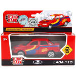 Модель ин. мет. "Lada 110 Спорт" 12см, двери, красный с сжелтым, в коробка SB-16-44-S-WB (Технопарк)