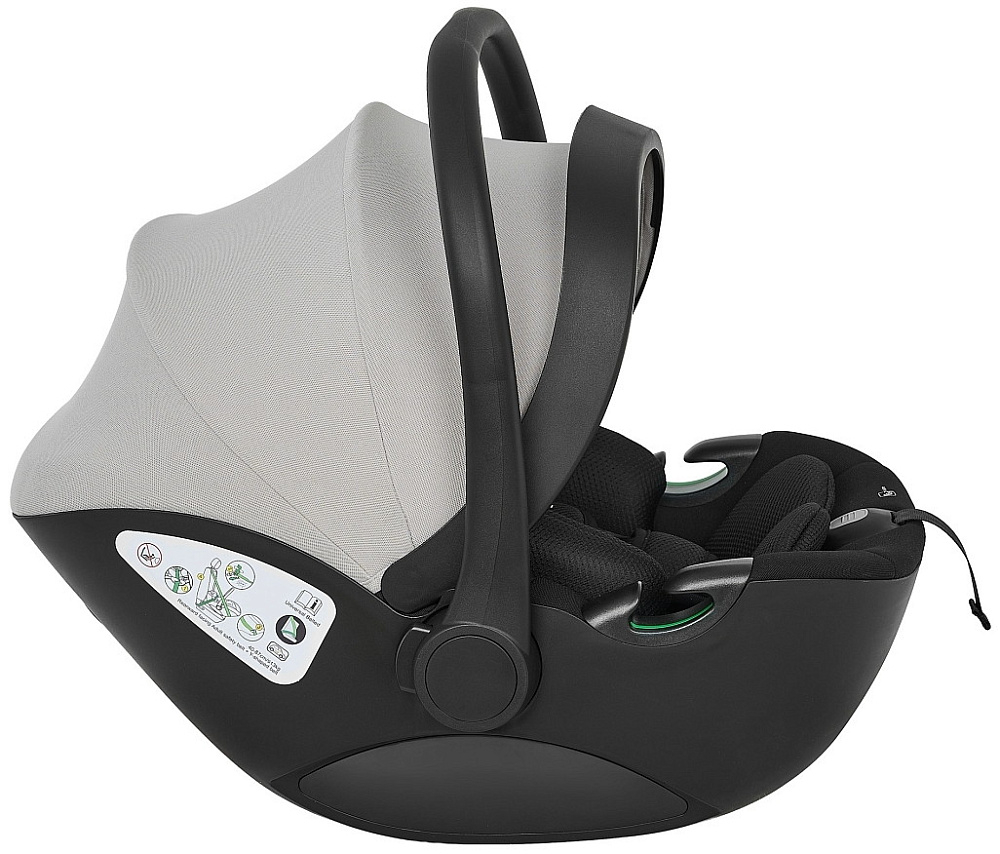 Детская коляска Roan Sol 2.0 3 в 1 с автокреслом Pituso Baesa Pro Black,Beige Canopy SLL/30/T Caviar Black/Black/руч.Black