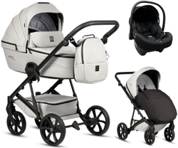 Детская коляска Tutis Viva 6 Plus Leather 3 в 1 с автокреслом Elo Lux EduSky Black 1612085 Cloud