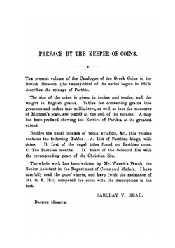 Catalogue of the Coins of Parthia | W.W. Wroth