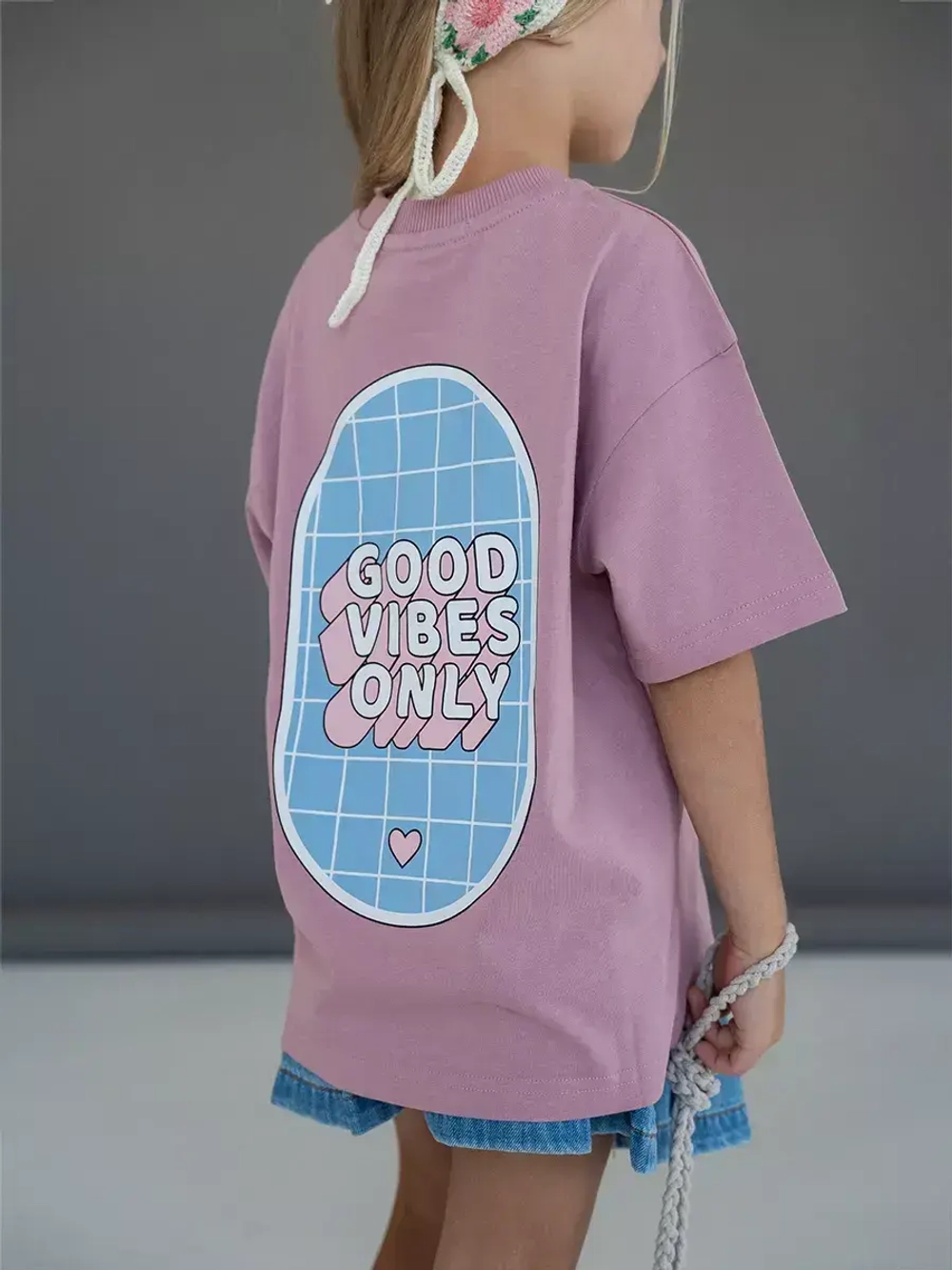 Футболка детская оверсайз в школу трикотажная