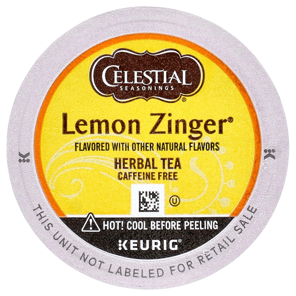 Celestial Seasonings, Herbal Tea, Lemon Zinger®, без кофеина, 12 капсул K-Cup, по 3,2 г (0,11 унции)