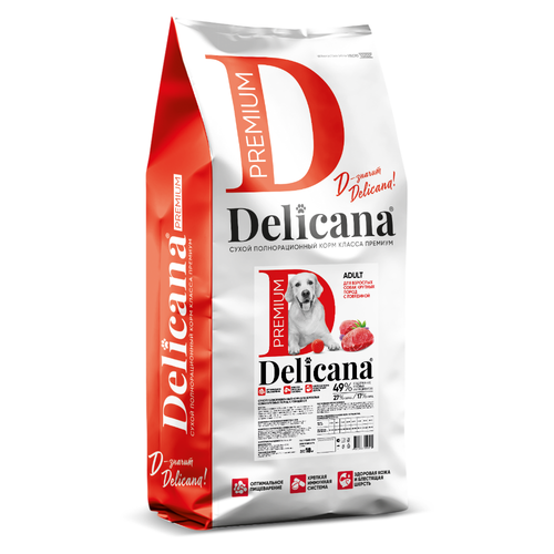 Delicana корм сухой для взрослых собак крупных пород говядина