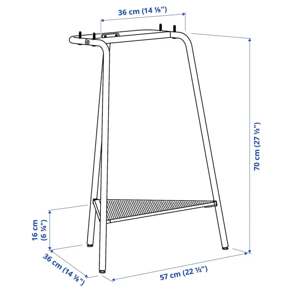Письменный стол - IKEA ANFALLARE/TILLSLAG, 140х65 см, бамбук/белый, АНФАЛЛАРЕ/ТИЛЛЬСЛАГ ИКЕА