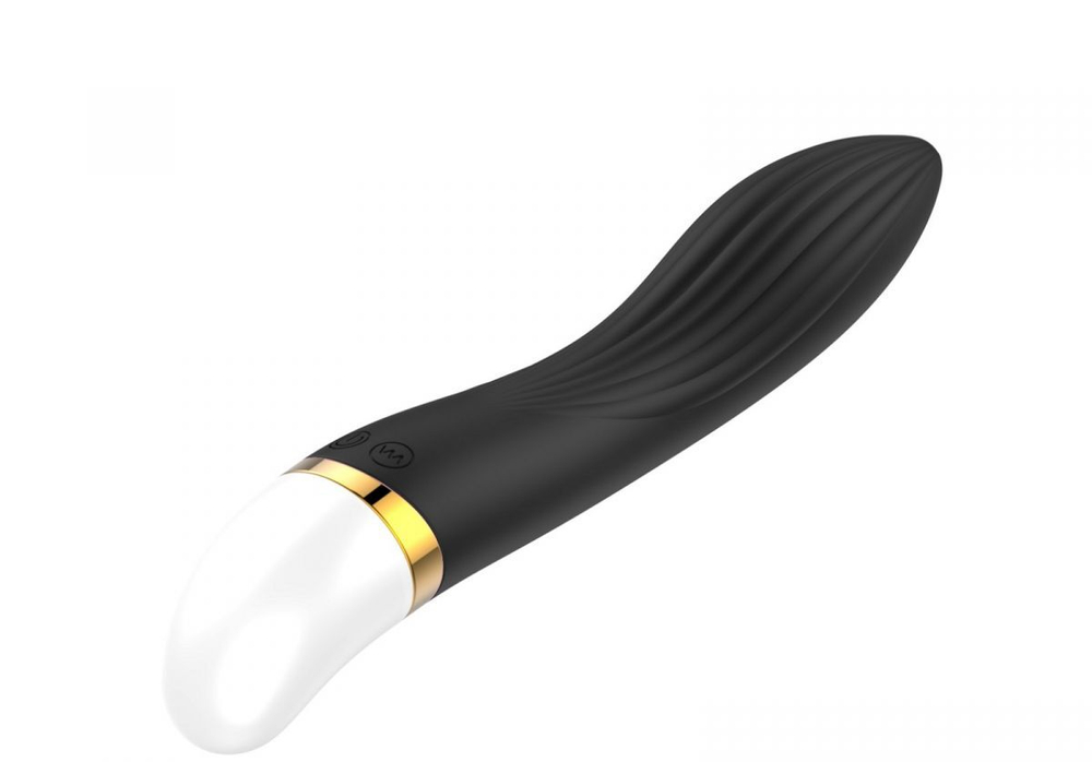 Черный волнообразный вибратор - 20 см. (Цвет: черный)
