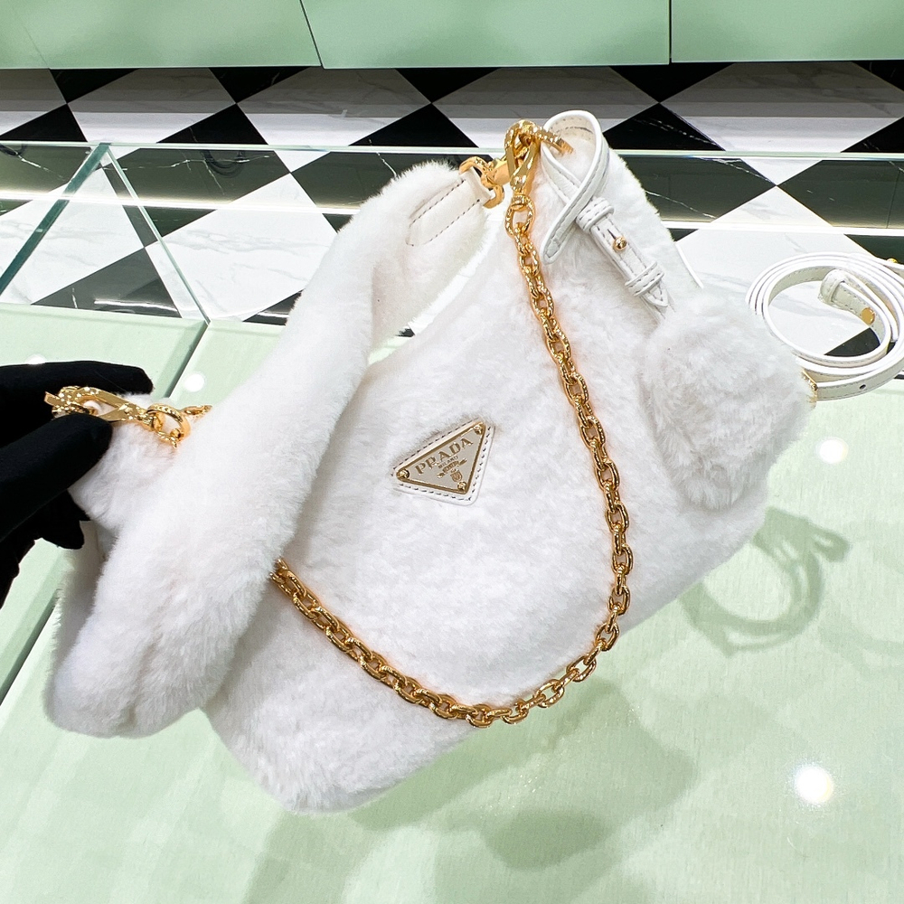 Prada Re-Edition Shearling Mini Bag