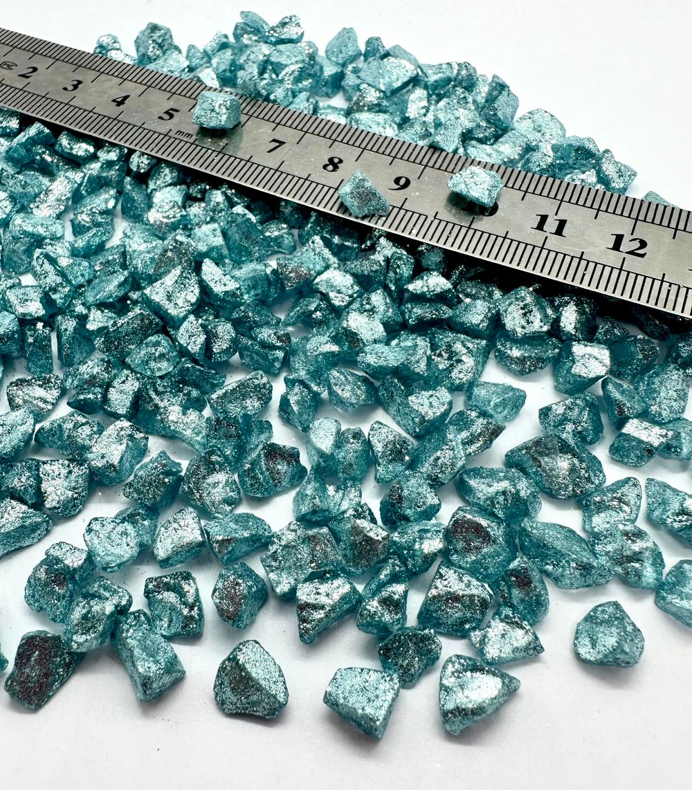 СТЕКЛЯННАЯ КРОШКА БЛЕСТЯЩАЯ СВЕТЛО-ГОЛУБАЯ