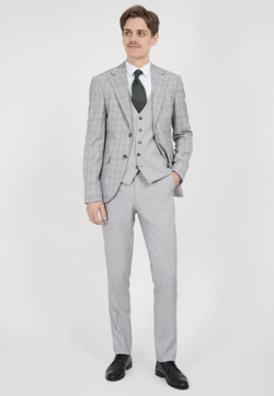 Мужской костюм тройка (серый) А48