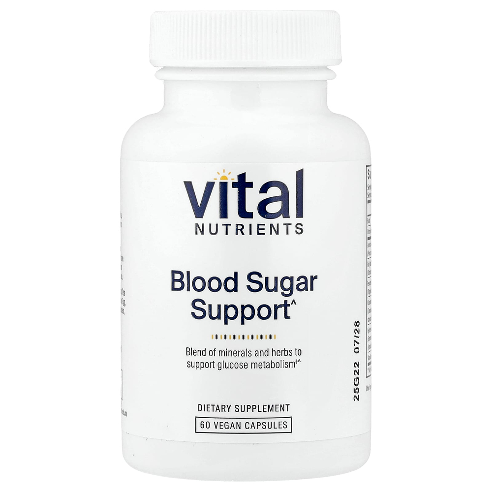 Vital Nutrients, добавка для поддержания уровня сахара в крови, 60 веганских капсул