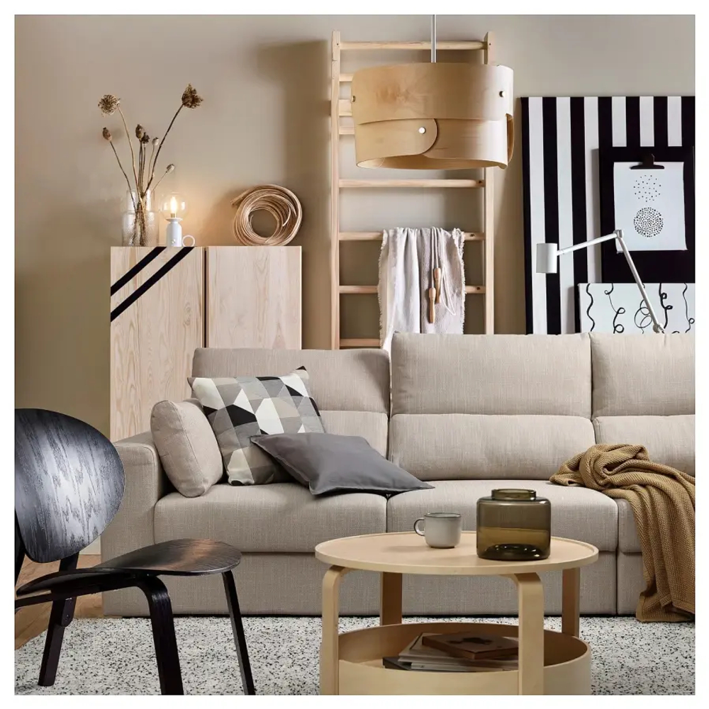 3-местный диван - IKEA ESKILSTUNA/ЭСКИЛЬСТУНА ИКЕА, 81х58х111 см, бежевый