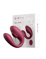 Бордовый вакуумный вибратор для пар Talia с пультом ДУ (Цвет: бордовый)