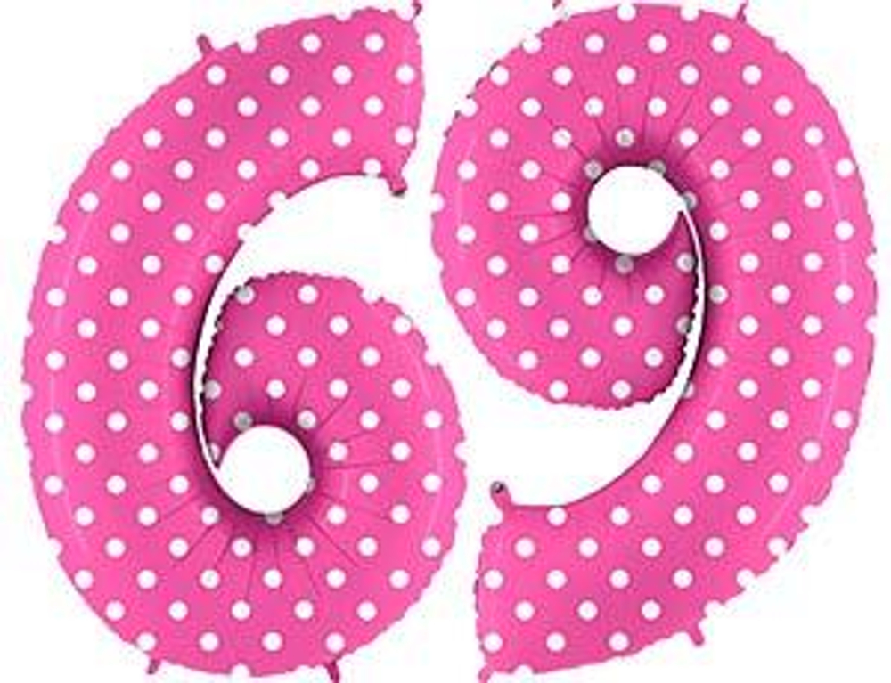 Г ЦИФРА 6/9  40" Горошек на розовом