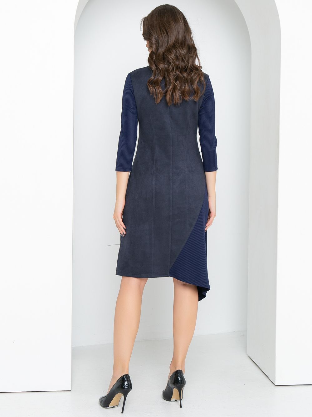 Платье Стильное из замши (синий, нью) Diolche