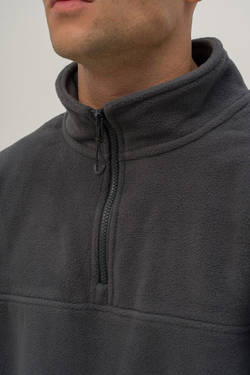 Толстовка KUL'TURA "HALF ZIP FLEECE" Темно-серый