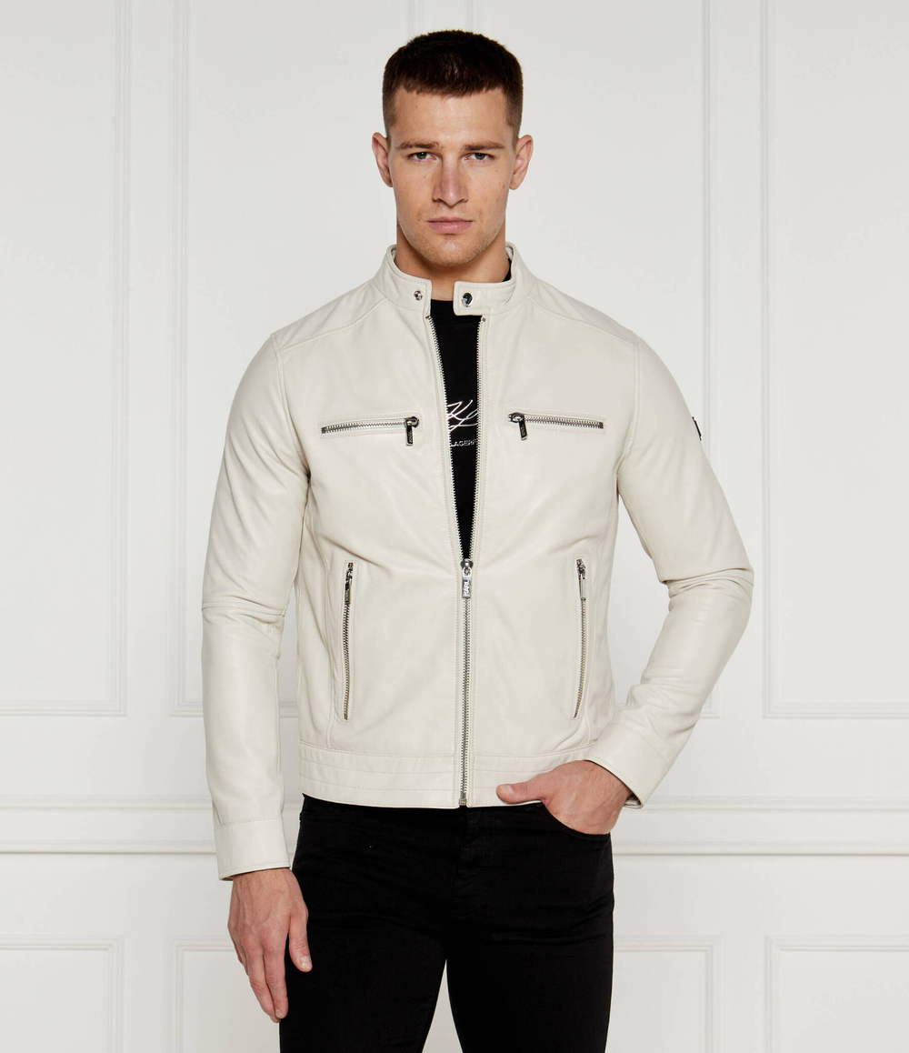 Кожаная куртка Karl Lagerfeld - экрю(555019 543422)