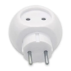 Тройник электрический, сетевой разветвитель, 3 розетки 250В 6А, белый, круглый