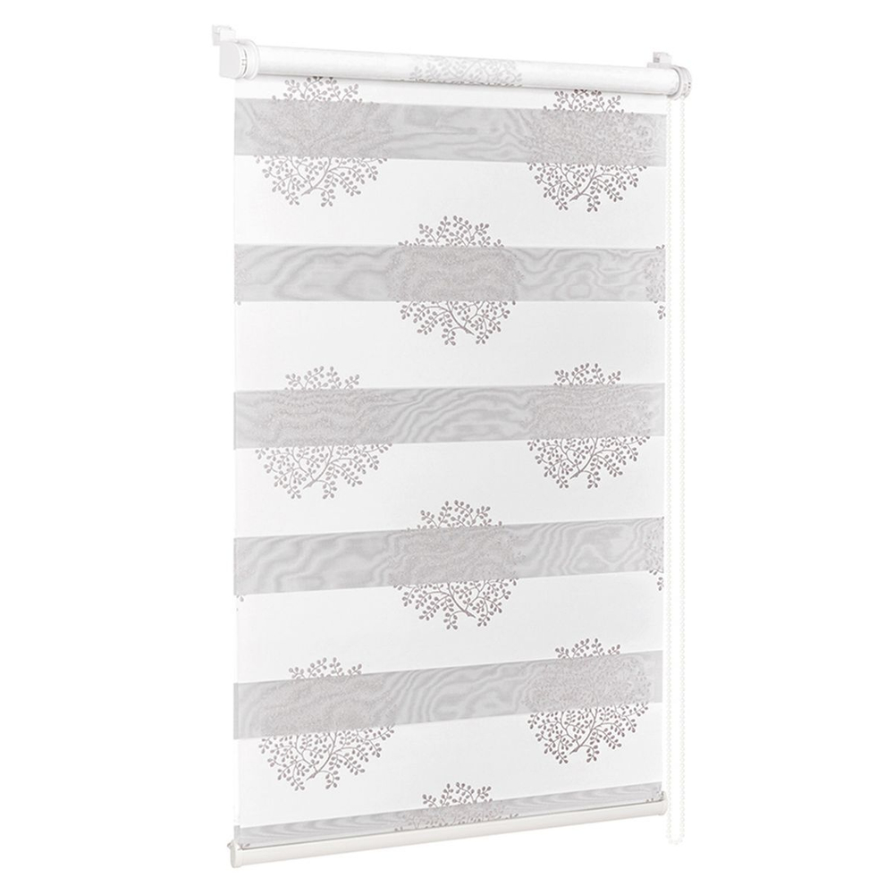 Рулонная штора День и ночь, 160хполотн 43 см, шир.крепл. 47 см, крем, серебро, СРШ-01МК-44802