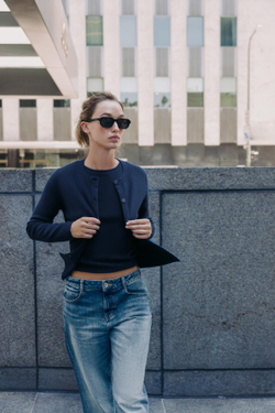 ZARA БАЗОВЫЙ КАРДИГАН С ПУГОВИЦАМИ, МОРСКОЙ СИНИЙ