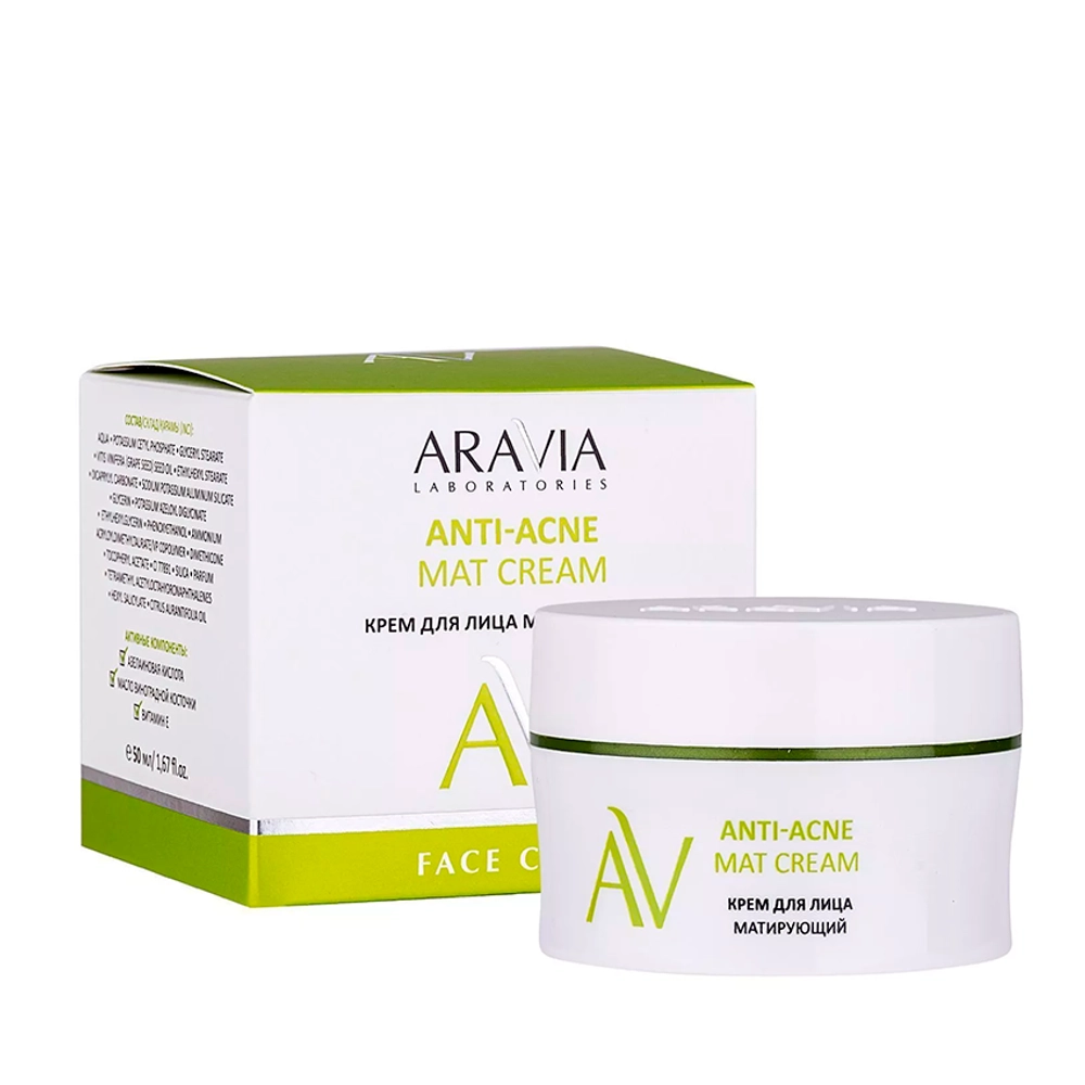 Крем матирующий для лица / ARAVIA Laboratories Anti-Acne Mat Cream 50 мл