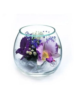 натуральные цветы в стекле, вакуум