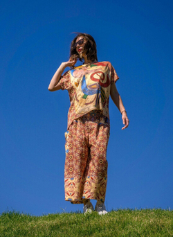 Комплект (футболка и брюки кюлоты) "Браунер", по мотивам живописи Виктора Браунера