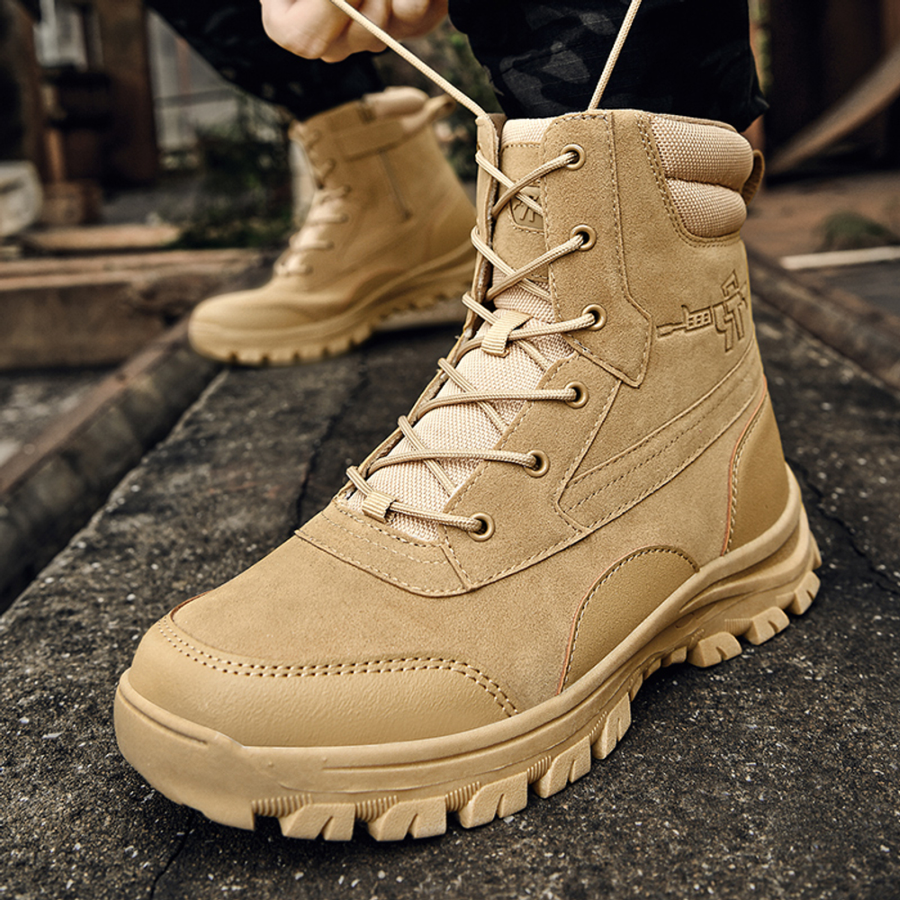 CHENGSHILUOTUO Combat Boots Men"s Sand Black Army Green