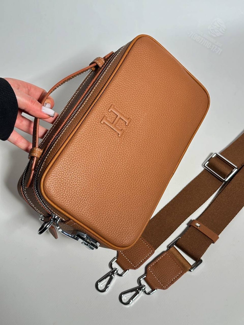 Сумка через плечо Hermes камера бэг коричневая