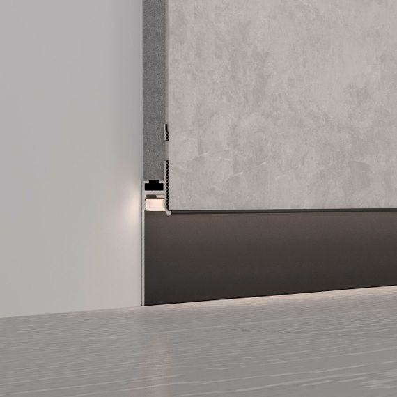 Профиль встраиваемый Arlight Plintus-Fantom-H35-2000 Black 043665