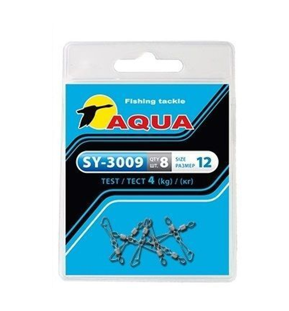 Карабин с вертлюгом рыболовный SY-3009 №07 (упк. 8 шт.)