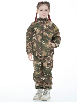 Детский Демисезонный Камуфляжный костюм на флисе FRMULTICAM