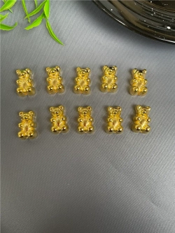 Бусины Мишки металлик, 10шт