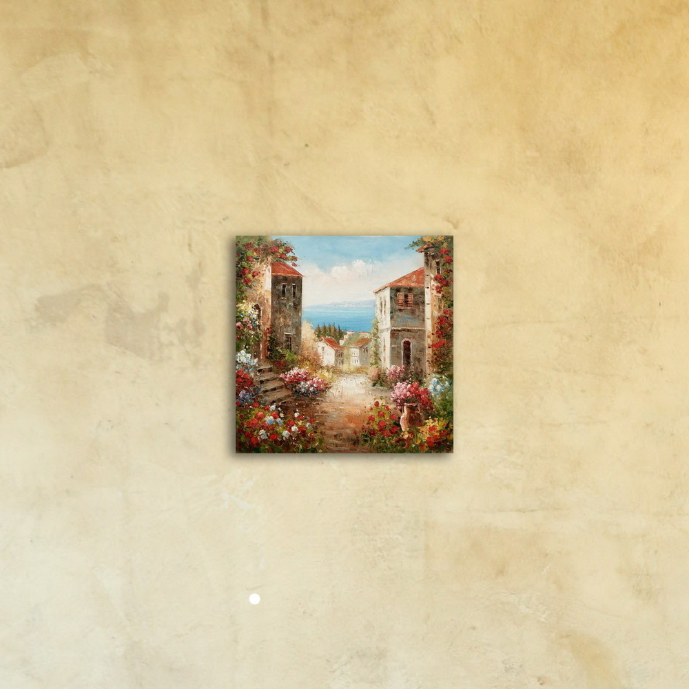 Картина на стекле "Цветущий город" Декор для дома, подарок