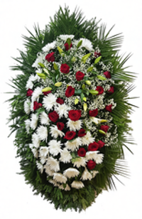 Ритуальный венок из живых цветов №06