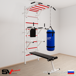 Шведская стенка Sv Sport 5262 (Турник рукоход/Брусья/Стойка/Скамья/Цепь/Мешок 22кг)