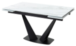 Стол М-City DISAUR Ниагара 140 Белый мрамор, стекло, Черный