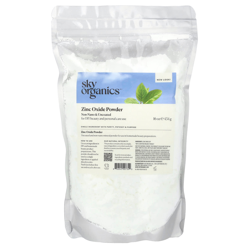 Sky Organics, оксид цинка в виде порошка, 454 г (16 унции)