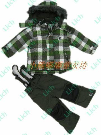 Комплект зимний: полукомбинезон и куртка в клетку
