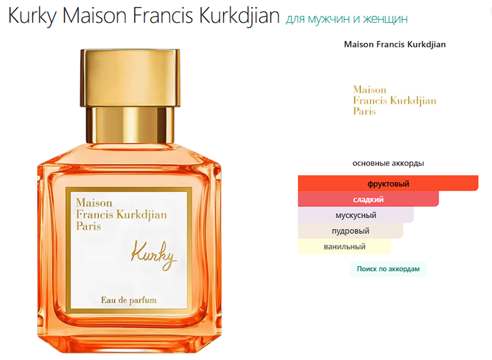Kurky Maison Francis Kurkdjian 200ml (duty free парфюмерия)